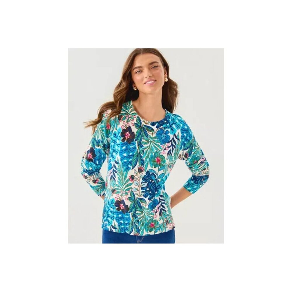 Lilly Pulitzer Salima Sweater • Breezy Aqua • Sz M • NWT • SOLD OUT - Picture 2 of 6